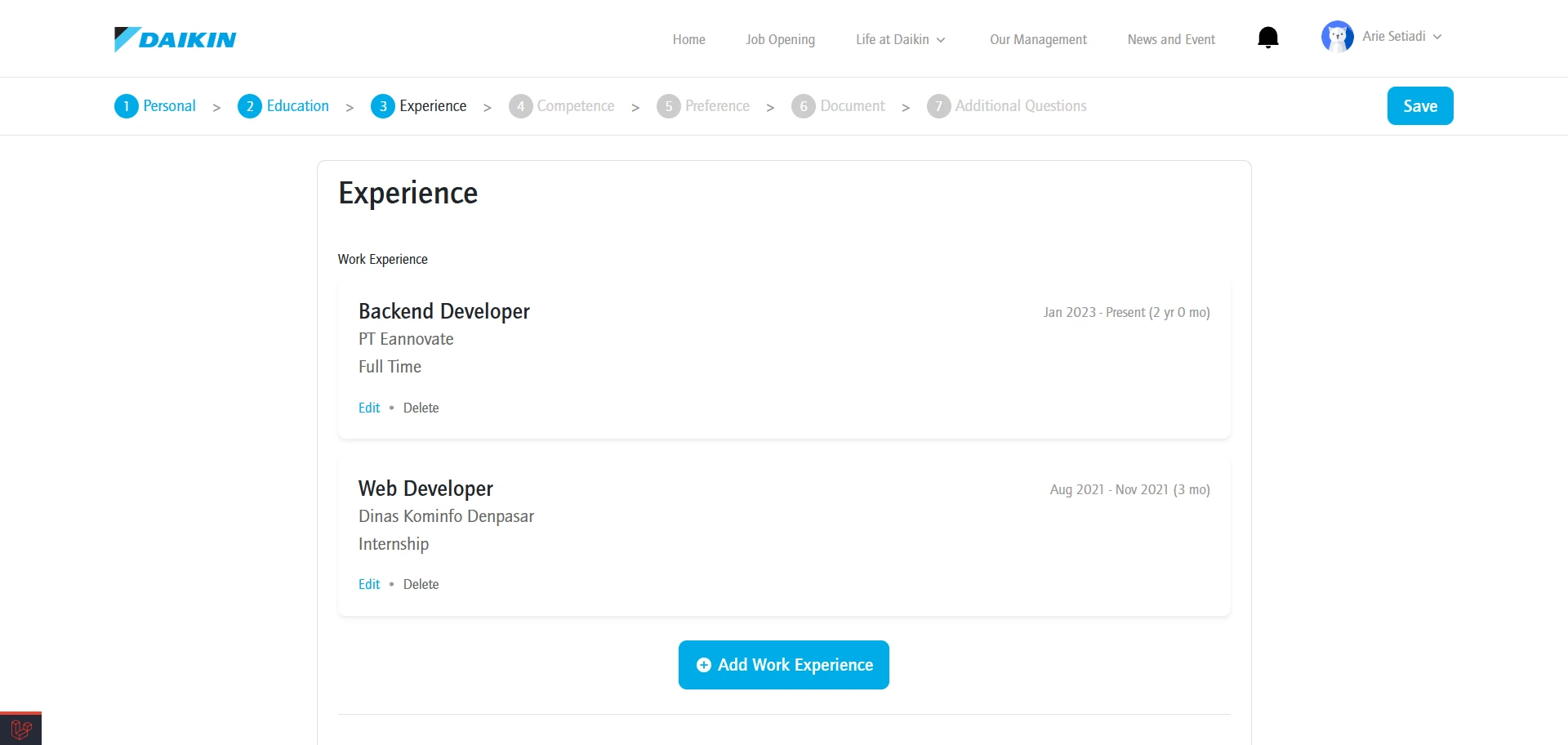 Image of Daikin E-Recruitment (Job Portal)