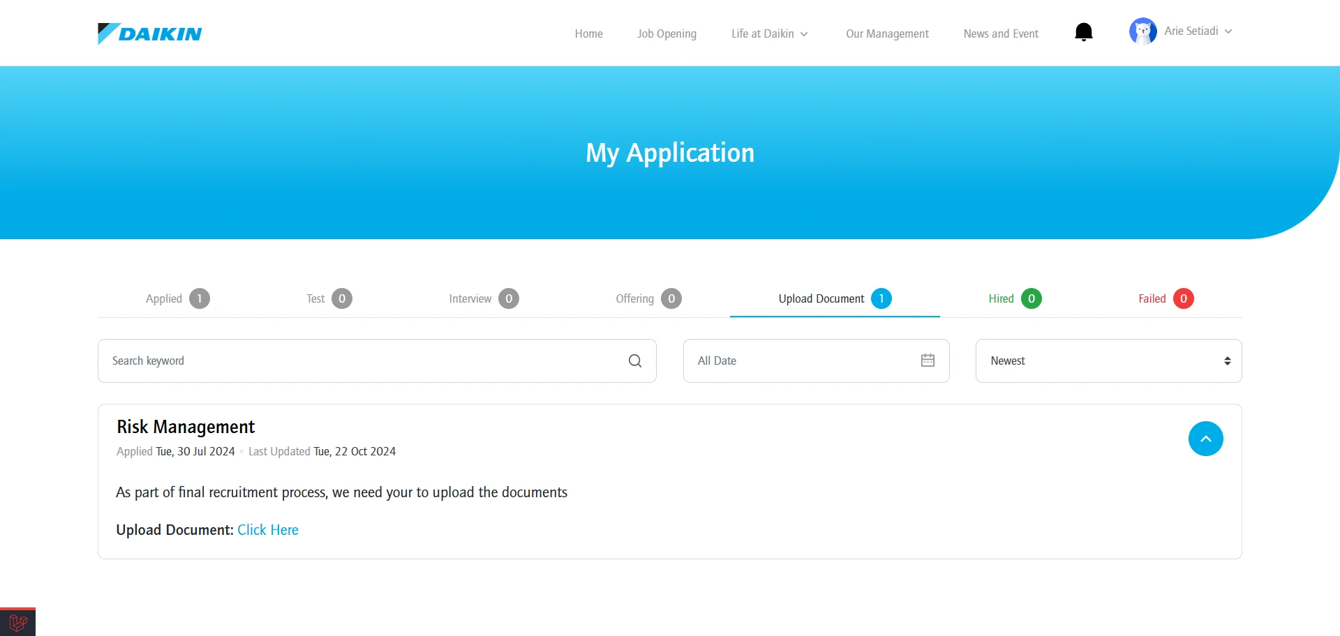 Image of Daikin E-Recruitment (Job Portal)
